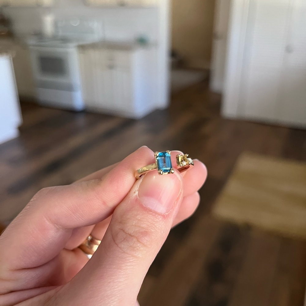 14k Gold Topaz & Citrine Ring - Picture 8 of 10